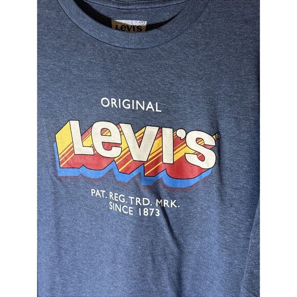 Levi's Mens Blue Crewneck Heathered Tee Graphic T-Shirt, NWT, Size XXL - Picture 2 of 4